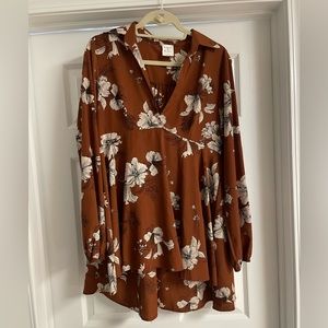 By Together Sienna Floral Womens Long sleeve Tunic shirt
